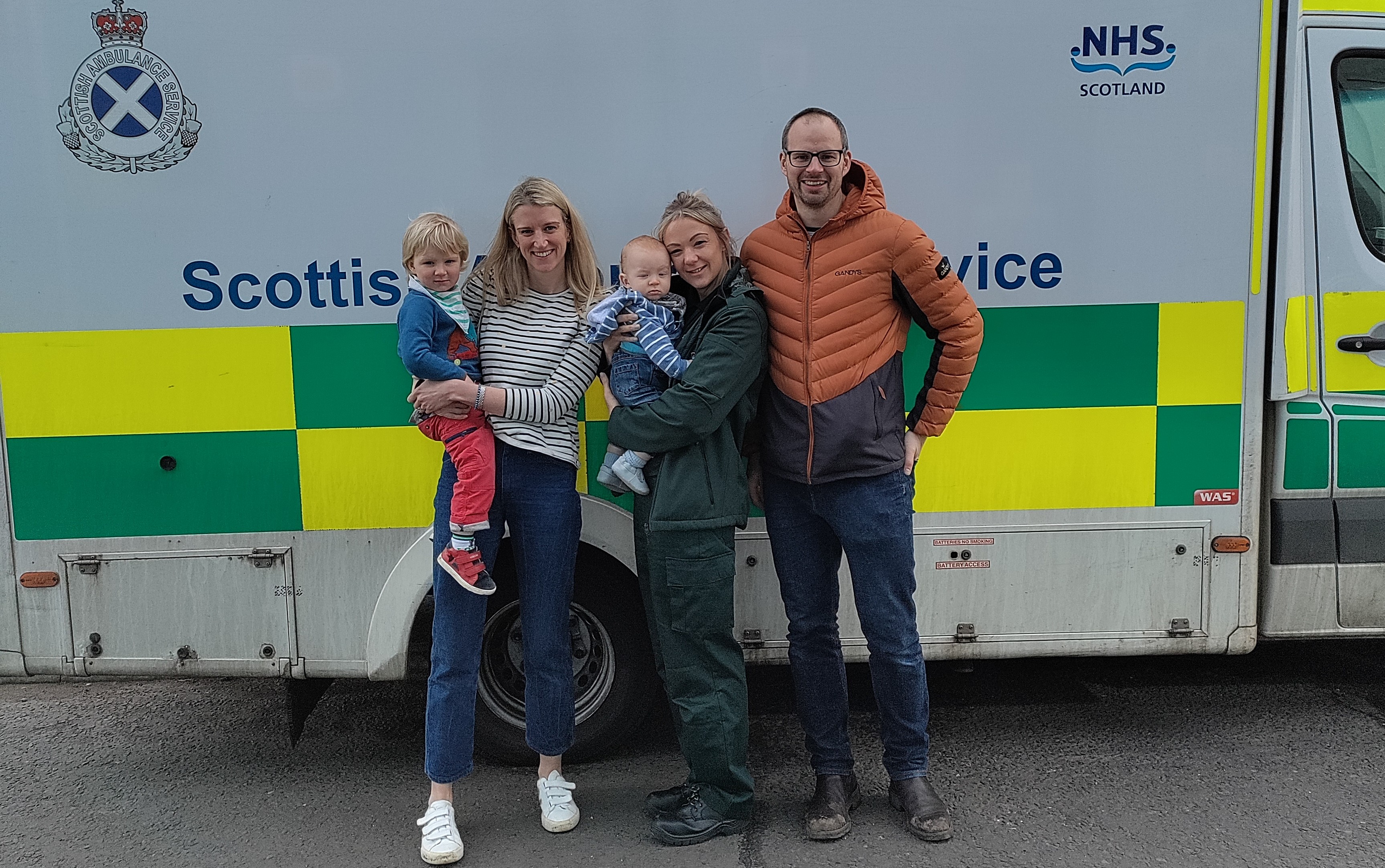Call handler Lorna meets baby Fraser and his parents