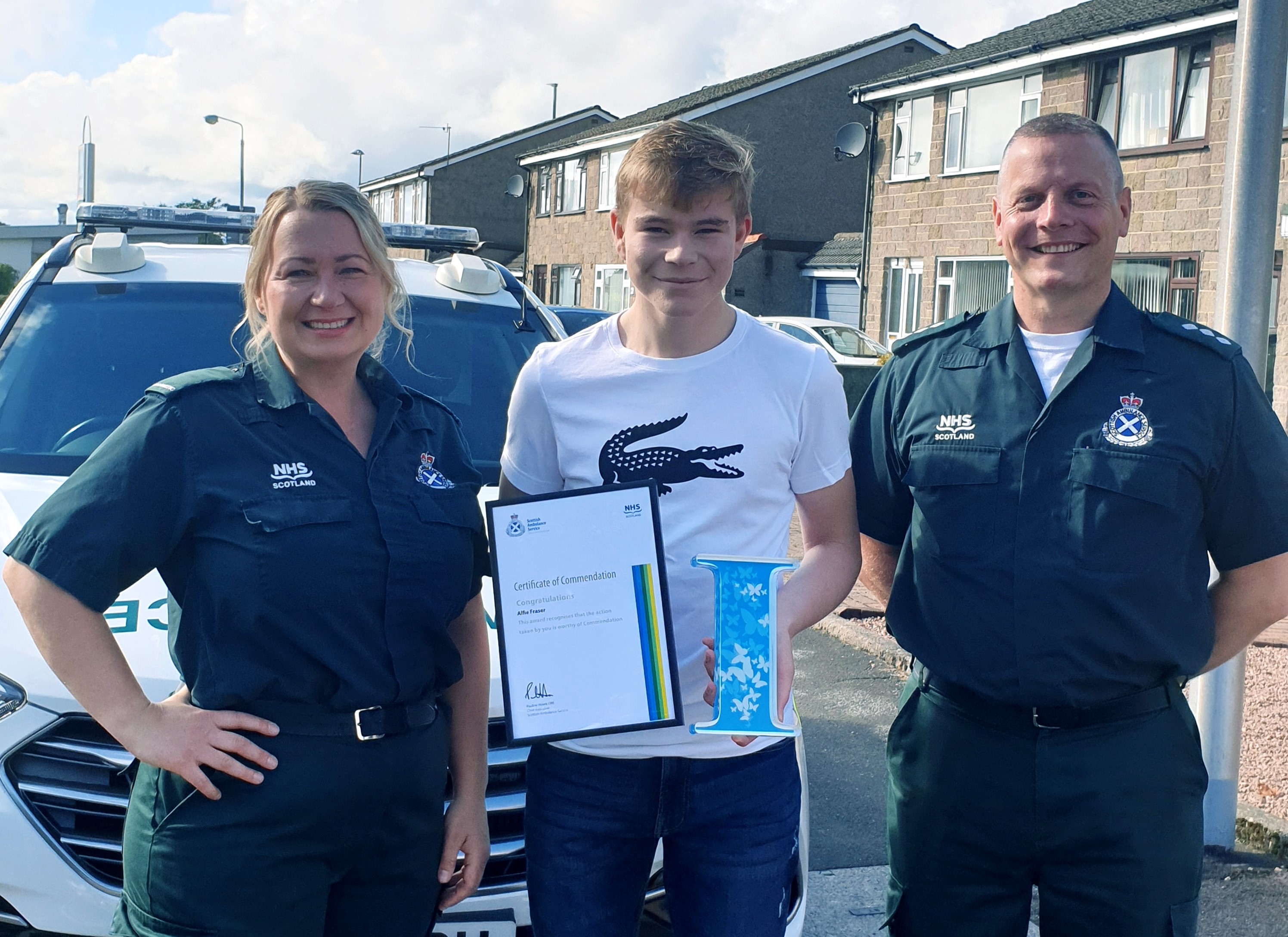 Alfie presented with his certificate