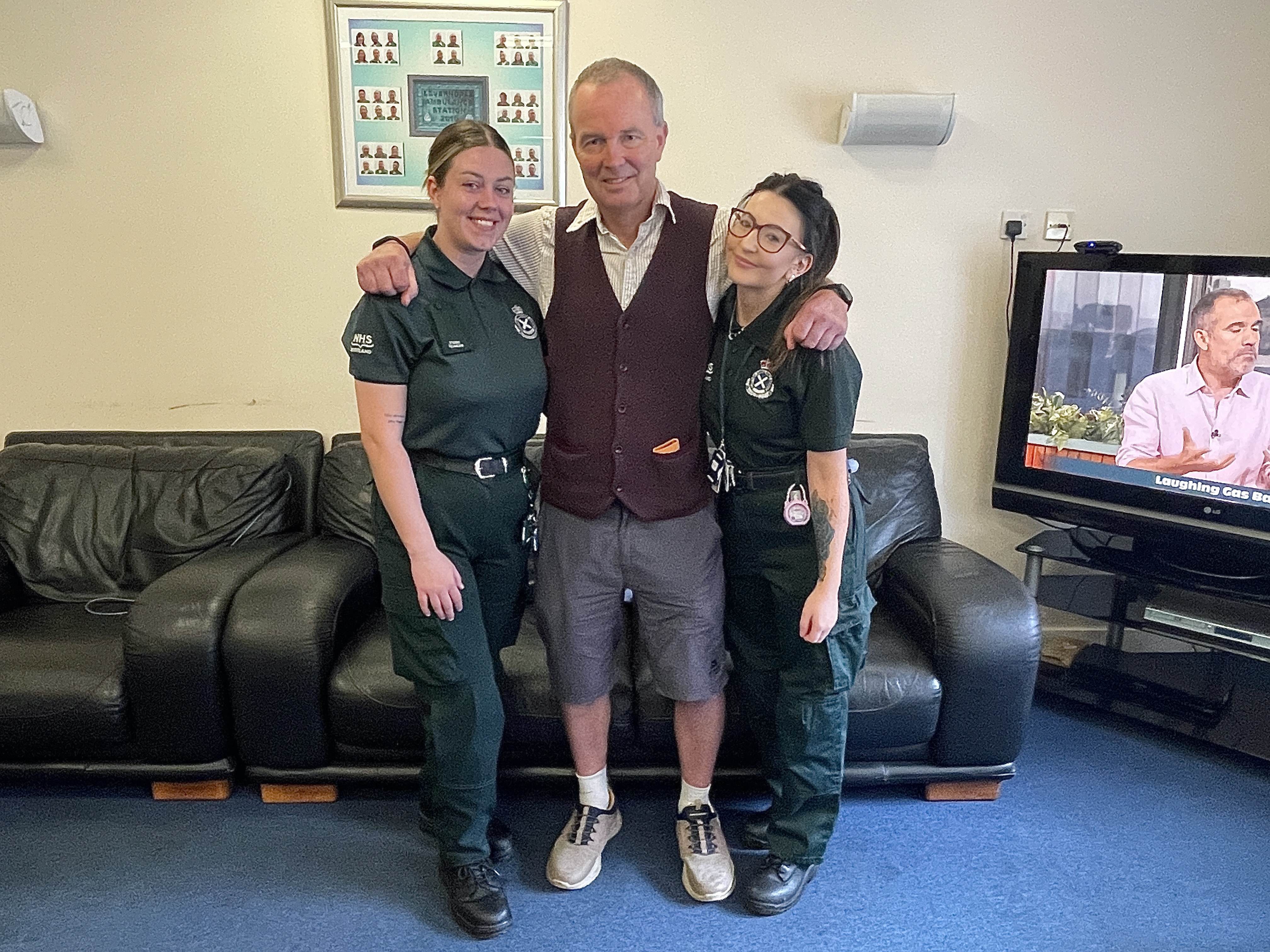 A patient with two ambulance staff
