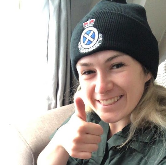 Meadhbh in Ambulance Service uniform
