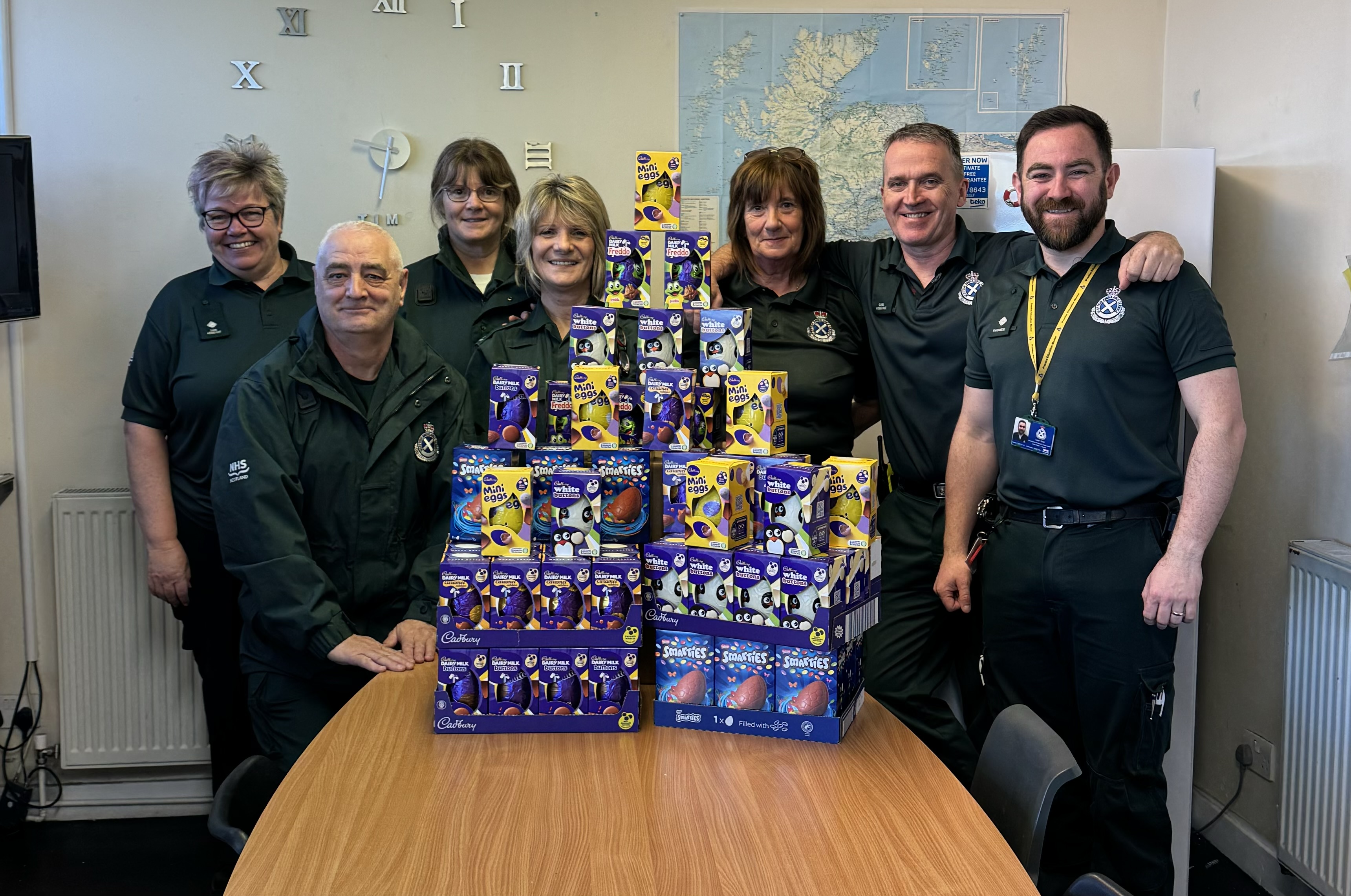 Perth staff with Easter Eggs
